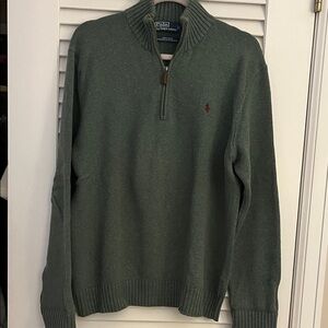 Polo by Ralph Lauren Men's Dark Green Zip-Up Sweater